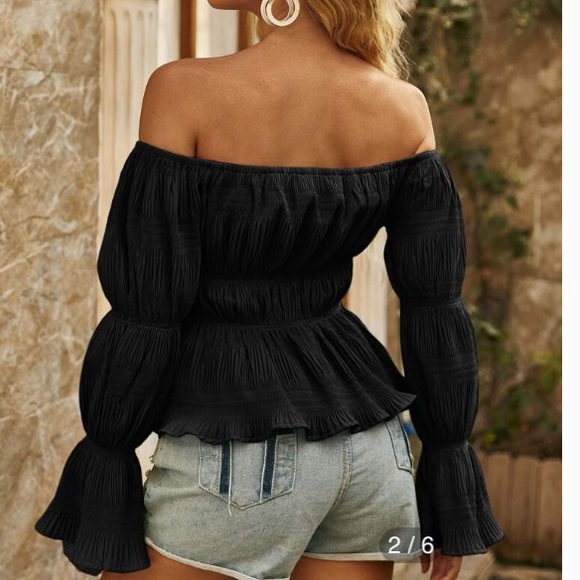 Bardot Top with Lace-up Front - Picture 2 of 2